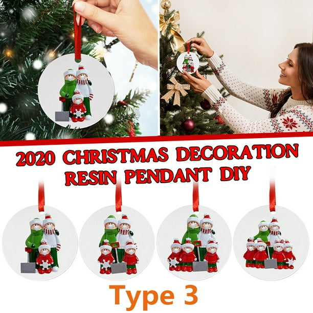 2020 Christmas Tree Hanging Ornaments Family of 3 with Pets Ornament Quarantine Personalized Xmas Pendants Decor 2020 Christmas Tree Hanging Ornaments Family of 3 with Pets Ornament Quarantine Personalized Xmas Pendants Decor